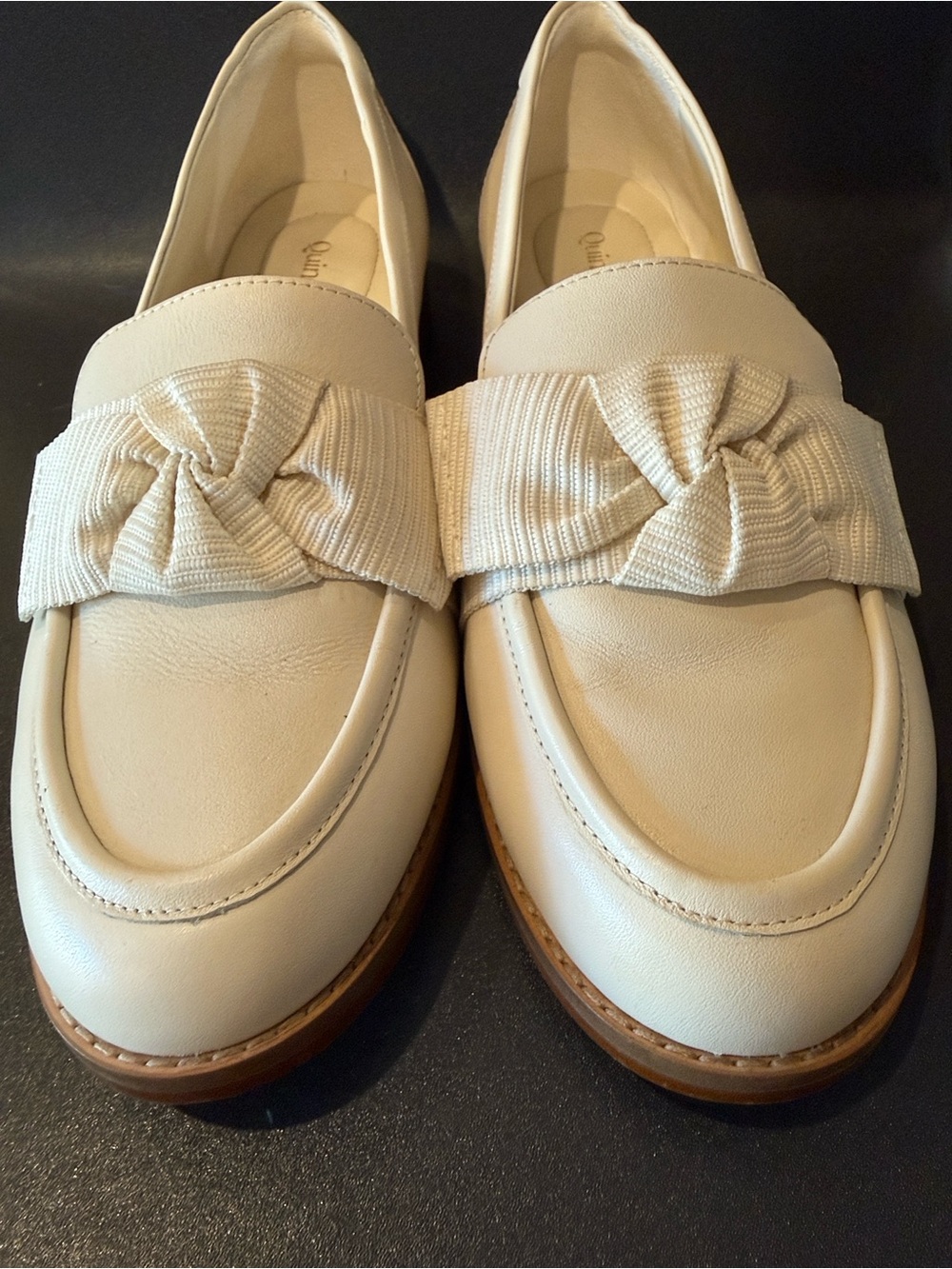 Quince Cream Knot-Trim Loafers for Women